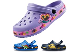 EDOTON Kinder Clogs und Pantoletten Weiche und Bequeme Gartensandalen Für Kinder Leicht rutschfest mit Niedlichen Muster Baby Hausschuhe （Unisex）