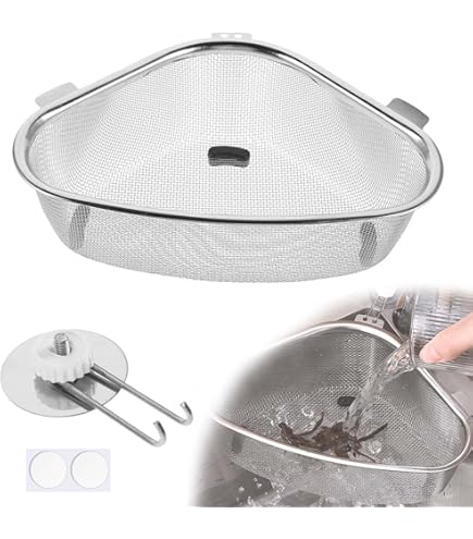 2-tlg Edelstahl Abtropfset - Schwanenförmiger Siebkorb & Herz-Haken | 10cm Durchmesser, Silber