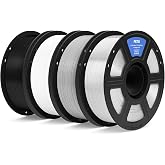 ELEGOO PETG Filament 1.75 4kg Black White Translucent Grey | PETG for 3D Printer, Dimensional Accuracy +/- 0.03mm, 3D Filamen
