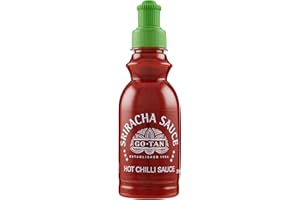 Go-Tan, Salsa Sriracha, Condimento de Chile Picante, 54 por ciento Chile Rojo, Sabor Picante, 215 ml