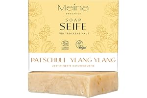 ‎MEINA Meina Naturkosmetik - Seife mit Patschuli und Ylang-Ylang (1 x 100 g) 100% natürliche, vegane, handgemachte Bio Naturseife - Körperpflege und Gesichtspflege