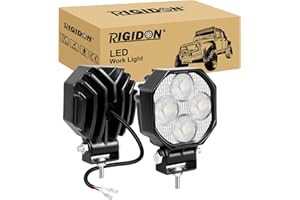 RIGIDON 2 Pcs Mini faro de trabajo led, 2.8 pulgadas 16W 1600LM, luz de inundación para off road camión coche ATV 4x4 tractor moto SUV UTE, Exterior flood led 12v 24v spotlights faros antiniebla