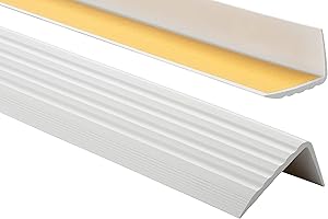 ProfiPVC Perfil de PVC autoadhesivo de borde para escaleras 41mm x 25mm en Forma de L, Tiras antideslizantes para peldaños, Esquina para cantos - Cantonera Protector, 100cm, Gris claro