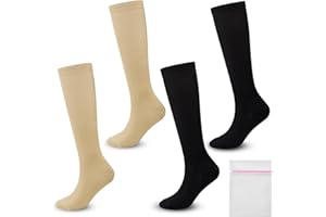 ZYKORT 2 Pairs Chaussettes de Compression (Taille S/M), Bas de Contention pour Femme et Homme, Chaussette Haute convient aux voyages en avion, à la maternité et aux entorses de la cheville