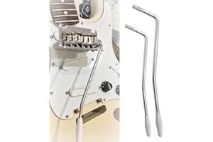 Yeesabella 2 PCS Whammy Bar 5mm and 6mm Guitar Tremolo Vibrato Arm Trem Bar Stick for Strat Style Electric Guitar Tremolo System Stratocaster Silver with White Tip