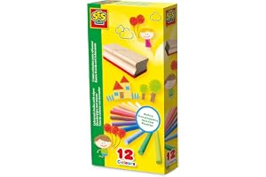 SES creative 00208 färgglad krita med torkare, 13-delat set
