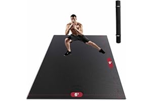 HAPBEAR Large Exercise Mat, 183×122cm/ 213×152cm×8mm, Non-Slip, Ultra Durable, Large Yoga Mat for Home Gym, Fitness, Yoga, Pilates, Stretching, Push-ups, Gymnastics