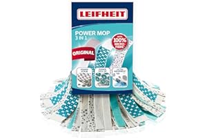 Leifheit Tête de rechange Power Mop 3-en-1, Tête de balai en viscose et microfibre pour un nettoyage parfait des surfaces, Tête de mop serpillère absorbante lavable en machine à laver