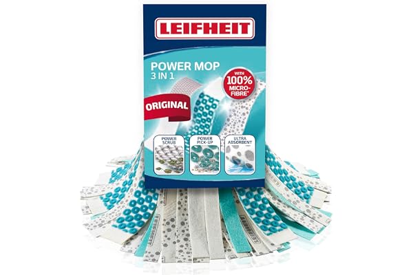 Leifheit Power Mop Tête de Rechange en Plastique Turquoise Taille Unique 40 x 30 x 10,5 cm