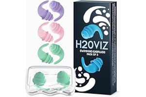 H20VIZ Pro Swim Ear Plugs | 3 Pairs | Waterproof, Reusable Silicone Earplugs for Swimming, Surfing, Snorkeling & All Water Sports (Pastel, 3 Pairs)