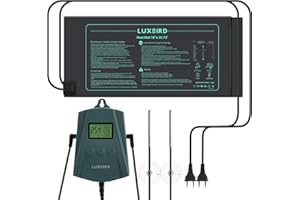 Luxbird Heizmatten Pflanzen und Thermostat, 2 Stück 21W wasserdichte heizmatte 52x25 cm, automatische Temperaturregelung Wärmematte für Sämlinge, Germination, Terrarium, Zimmergewächshaus
