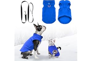 FFTANXS Maglioncino cane,Maglioncini per cani,maglioncino cane taglia piccola,cappotto cane,Cappottino cane taglia piccola con anello a D,Vestito cane taglia piccola per cani di piccola taglia gatto(Blu,XL)