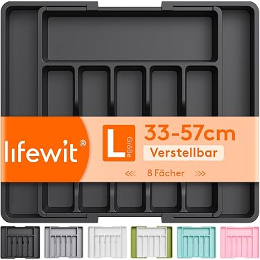 Madesmart Schubladen-Organizer – 2 Fächer, Weicher Griff, Rutschfest, BPA-frei