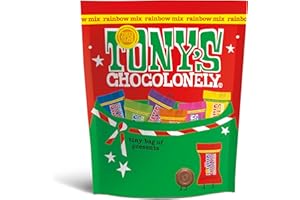 Tony's Chocolonely Tiny Tony's Christmas Pouch - Mix of Small Chocolates - 15 Tiny's in a Gifting Pouch - Chocolate Gift - Gifting Package - Sweets To Share - 8 Flavors - Belgium Fairtrade Chocolate