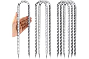 WAIMDIKUL Bodenanker-Trampolin-U-Form, Zeltheringe 30cm Erdanker Bodenanker Verzinkt Heringe ErdnäGel Stabil Zelt Metall Haken für Camping Die Sicherung Von Zaun Zelten Gartenarbeit Usw 6pcs