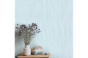 EB-ERISMANN Erismann 10322-18 Papier peint intissé bleu clair métallisé uni à rayures aspect plâtre