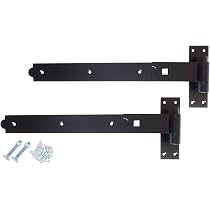 Merriway BH07129 Gate Hinge Heavy Duty Hook & Band Straight Flat Galvanised Silver Tone 250 X 38 X 4mm