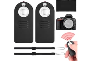 Camkix Kabellose IR-Fernbedienung (2er-Pack) – Kompatibel mit Nikon- und Canon-Kameras (DF, D5, D610, D750, D810, D5300, D7200 und EOS 5D Mark IV, 5DS, 6D, 77D, 100D, 750D, 1300D, 10X Mark II)
