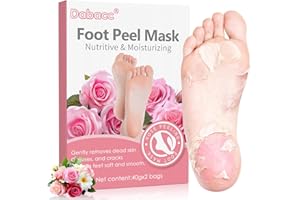 Dabacc Foot Peel Mask, 2 Pairs Moisturizing and Exfoliating Foot Peeling Mask for Men & Women, Callus Remover & Dry Dead Skin, Cracked Heels Remover for Feet- Rose