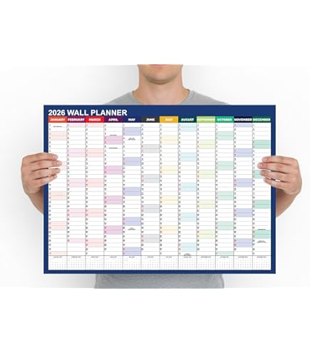 2026 Weekly Wall Calendar Red Week To View 5 Column