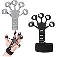 FUNLEY'S Grip Strength Trainer, Finger Strengthener, Extension Exerciser - Grey Silicone & Nylon Gripper for Hand Veins Strengthening & Flexibility Training - Pain Relief for Arthritis & Carpal Tunnel