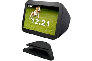 Sintron Smart Display Stand for Echo Show 5 (3rd Gen), Adjustable Magnetic Stand Holder with 360 Degree Rotation, Swivel & Tilt Function, Anti-Slip Base - Black, Compatible with iPhone models