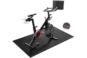 ALYTREE Peloton Bike Mat | 6mm Thickness, Exercise Bike Mat/Treadmill Mat for Hardwood Floors or Carpet, Non-Slip Sweat-Proof Exercise Equipment Mat for Bike Trainer/Stationary Spin Bike/Indoor Cycling