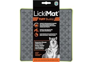 Lickimat Tuff, Heavy-Duty Buddy, Dog Slow Feeder Lick Mat, Boredom Anxiety Reducer; Perfect for Food, Treats, Yogurt, or Peanut Butter, Fun Alternative to a Slow Feed Dog Bowl, Green