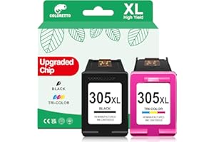 COLORETTO 305XL Cartuchos de Tinta para HP 305 XL DeskJet 2820e DeskJet 4220e 2800e 2810e 2821e 2822e 2823e 4200e 4210e 4220e 4222e 4230e 2710e 2720e 2722e tinta impresora para hp 305 xl negro y color