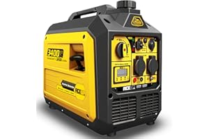 Aceup Energy Générateur à onduleur 3400W Générateur à essence silencieux avec affichage numérique, mode éco, prises 230V 12V 5V, parallèle, polyvalent pour la maison, l'extérieur et l'urgence, 23Kg