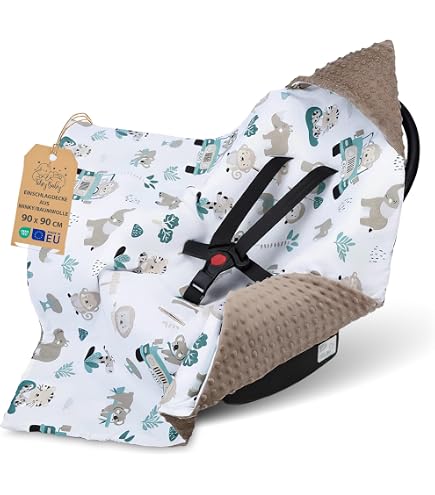 Koeka Baby Einschlagdecke - Für Babyschale - Für Wippe - Für Kinderwagen - Ideal Für Unterwegs - Sommertuch - Faro - Musselin Baumwolle - Grün