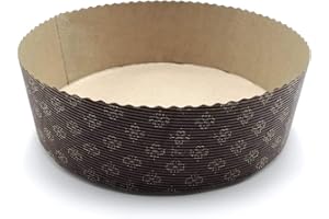 Erre4m Stampo per Panettone basso realizzato in carta, colore marrone, disponibile in 3 misure, set da 10 forme alte per panettone (750 gr)