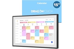 Dragon Touch Calendrier numérique 2025 de 39,6 cm, planificateur mural familial, écran tactile interactif Full HD 1080p, tableau des tâches intelligentes et organisation de la maison, cadeau pour les