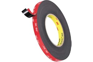 Dpm Tapes - 3M VHB 5952 Svart Dubbelhäftande Akrylskumtejp, 1,1 mm, för Metall, Lack och Hård Plast, 12 mm x 4,6 m