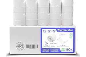 ‎SWIPARO SWIPARO Thermal Rolls 80 mm x 80 m x 12 mm [Universal for Standard POS Systems] - Cash Rolls 80 x 80 x 12 Thermal - Receipt Rolls Thermal Paper - Suitable for Printing Systems with Paper Supplies up