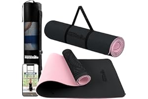 LA MENTE ES MARAVILLOSA - Tappetino con E-Book per Yoga, Pilates, Fitness o Altri Sport, Materassino Antiscivolo in TPE con Borsa a Tracolla, Tappeto da Allenamento 183 x 61 cm