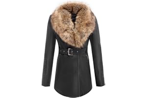 BELLIVERA Trench da donna Donna Autunno Abbigliamento Inverno Trendy Giacca lunga in ecopelle