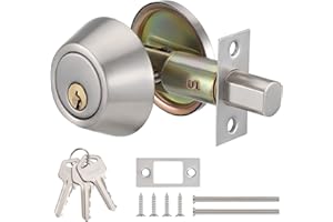 Faankiton Ensemble de serrure à pêne dormant d'entrée monocylindre, serrure de verrouillage invisible pour chambre à coucher (argenté)