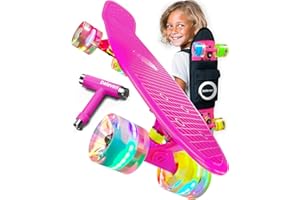 D DELEVEN Skateboard Enfant Fille Cruiser Planche de Skate Board Débutant Mini 6 Ans en Plastique