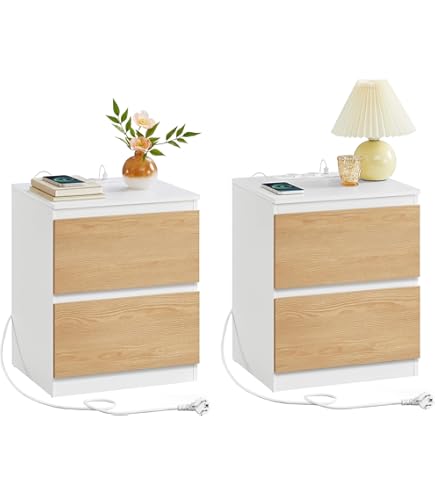 Set 2 Comodini Moderni Con Cassetti - Legno Laminato, Bianco Opaco/Lucido, 30x43x32.5 Cm - Foto 8