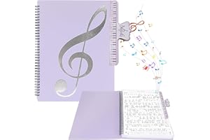 CALLYSONIC Cartellina per spartiti formato A4, con graffette, con 40 tasche, formato A4, raccoglitore ad anelli, formato A4, con buste trasparenti