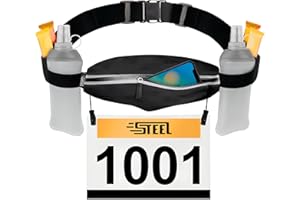 STEEL Ceinture Running Course à Pied – Performance, Praticité et Confort, Sac Banane Sport Belt Gourde Souple Porte Bidon Poche Etanche Homme Femme pour Smartphone Jogging Marque Française