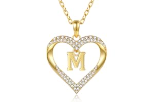 CDE Kette Damen 18K Vergoldet Halskette Initialen Herz Anhänger Buchstabenkette für Damen A-Z Personalisiert Kette Schmuck Geburtstags Geschenk für Teenager Mädchen Frauen Valentinstag Weihnachten