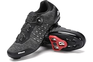 Milazzo Cycling Shoes Mens, Road Bike Indooor Cycling Shoes Spin Shoestring with Compatible Cleat Peloton Shoe with SPD and Delta Lock Pedal Riding Shoes