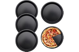 4 stycken 15 cm pizzabakform av kolstål, pizzabakplåtar med non-stick-beläggning