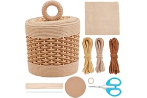 FREEBLOSS Macrame Basket Kit DIY Macrame Kit for Beginners Video Tutorials Basket Weaving Craft Adults Macrame Craft Kit for Gift