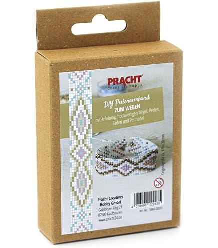Pracht Kit De Bracelet Perles Miyuki – Cœur – Taille 14×3 Cm – Fil Et Aiguille Inclus – Tissage – Métier à Tisser Non Fourni