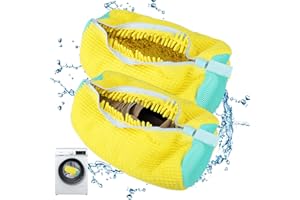 Hisdricus 2 Pezzi Sacchetti per Lavare Scarpe in Lavatrice, 39 * 19cm, Riutilizzabile Con Cerniera per Scarpe Sportive
