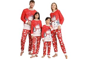 DDKJ Pijama Navidad Familia,Pijama Familiar Navidad con Estampado de Renos,Pijamas Navideños Familia Top Blanco y Pantalón de Cuadros Rojos,Blancos y Negros,Pijamas Navidad Mujer/Hombre/Niña/Niño