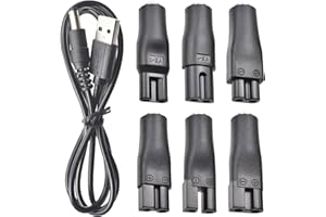 YIAJIA 7Pcs Shaver Charger Kit - 5V USB Power Cord Replacement for Electric Hair Clippers, Beard Trimmers, Shavers, Beauty Instruments, Desk Lamps, Purifiers